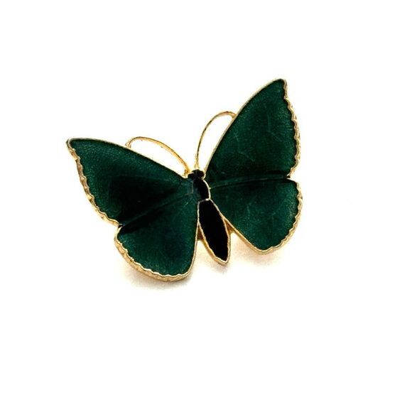 Jewelry - Vintage Green Enamel Butterfly pin